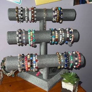 Real gemstone bracelets made by me!